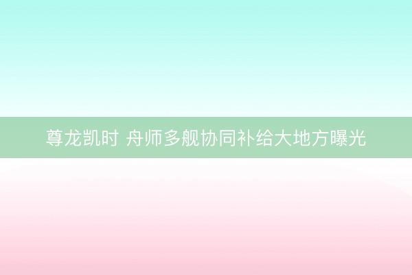 尊龙凯时 舟师多舰协同补给大地方曝光