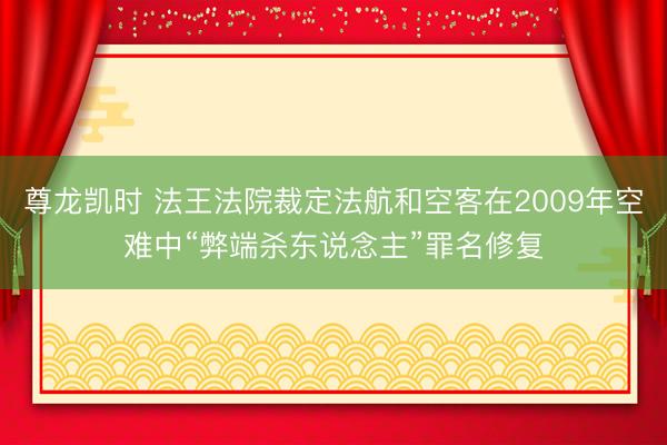 尊龙凯时 法王法院裁定法航和空客在2009年空难中“弊端杀东说念主”罪名修复