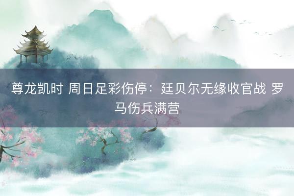 尊龙凯时 周日足彩伤停：廷贝尔无缘收官战 罗马伤兵满营