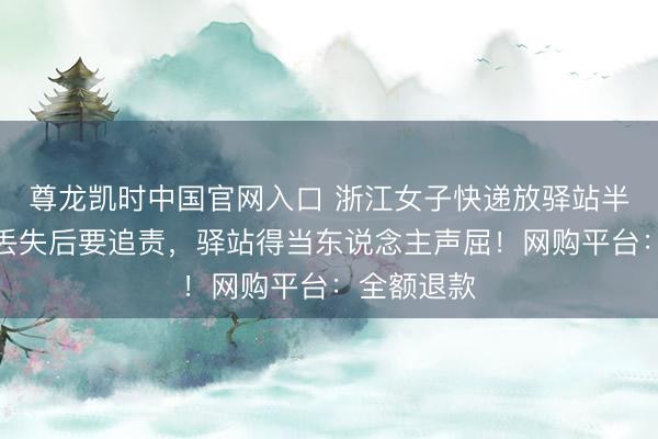 尊龙凯时中国官网入口 浙江女子快递放驿站半年没取，丢失后要追责，驿站得当东说念主声屈！网购平台：全额退款