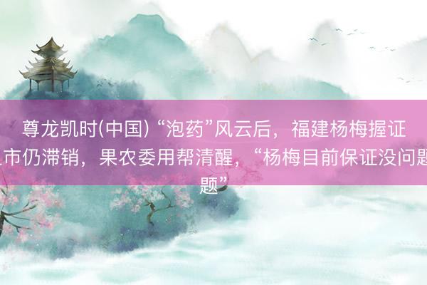 尊龙凯时(中国) “泡药”风云后，福建杨梅握证上市仍滞销，果农委用帮清醒，“杨梅目前保证没问题”
