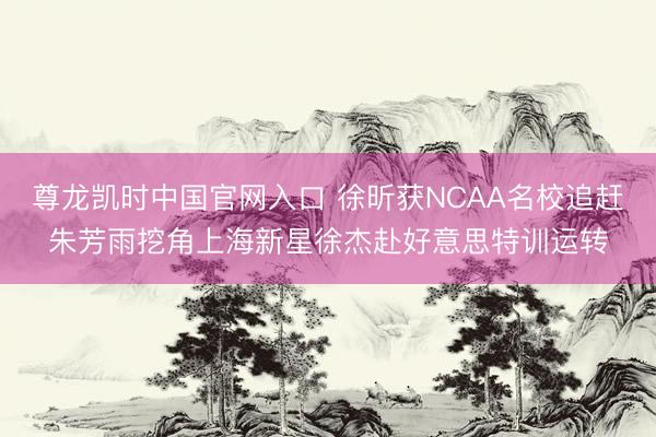 尊龙凯时中国官网入口 徐昕获NCAA名校追赶朱芳雨挖角上海新星徐杰赴好意思特训运转