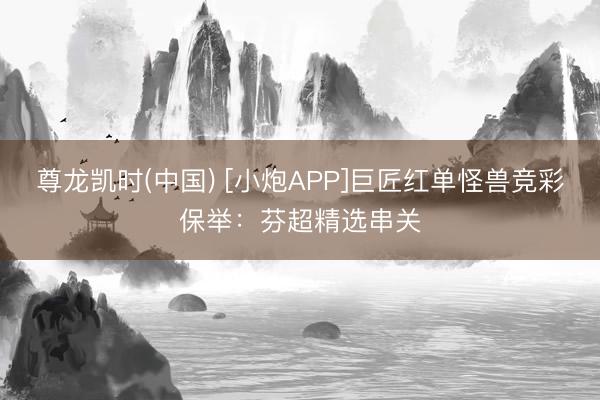 尊龙凯时(中国) [小炮APP]巨匠红单怪兽竞彩保举：芬超精选串关