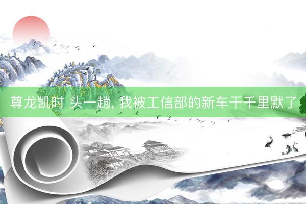 尊龙凯时 头一趟， 我被工信部的新车干千里默了