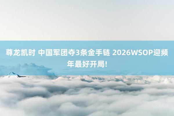 尊龙凯时 中国军团夺3条金手链 2026WSOP迎频年最好开局!